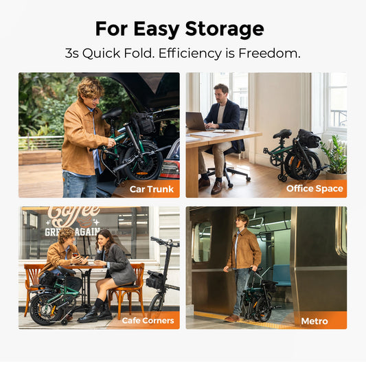 ENGWE ZIP 16" Foldable E-Bike – 250W | Shimano 7-Speed | 120km | USB-C